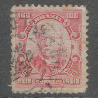 Brazil 1906 100 Reis Rose Personalities Eduardo Wandenkolk 1838-1902 Stamp - Perfin: 12.0