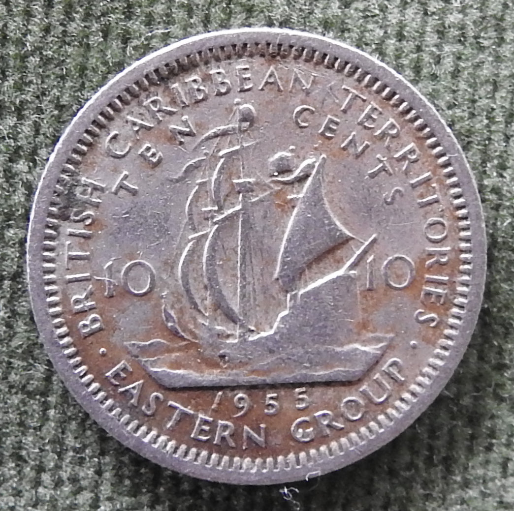 British Caribbean Territories Eastern Group 1955 10 Cent Queen Elizabeth II Coin