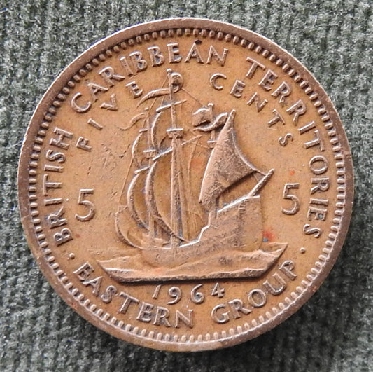 British Caribbean Territories Eastern Group 1964 Five Cent Queen Elizabeth II Coin