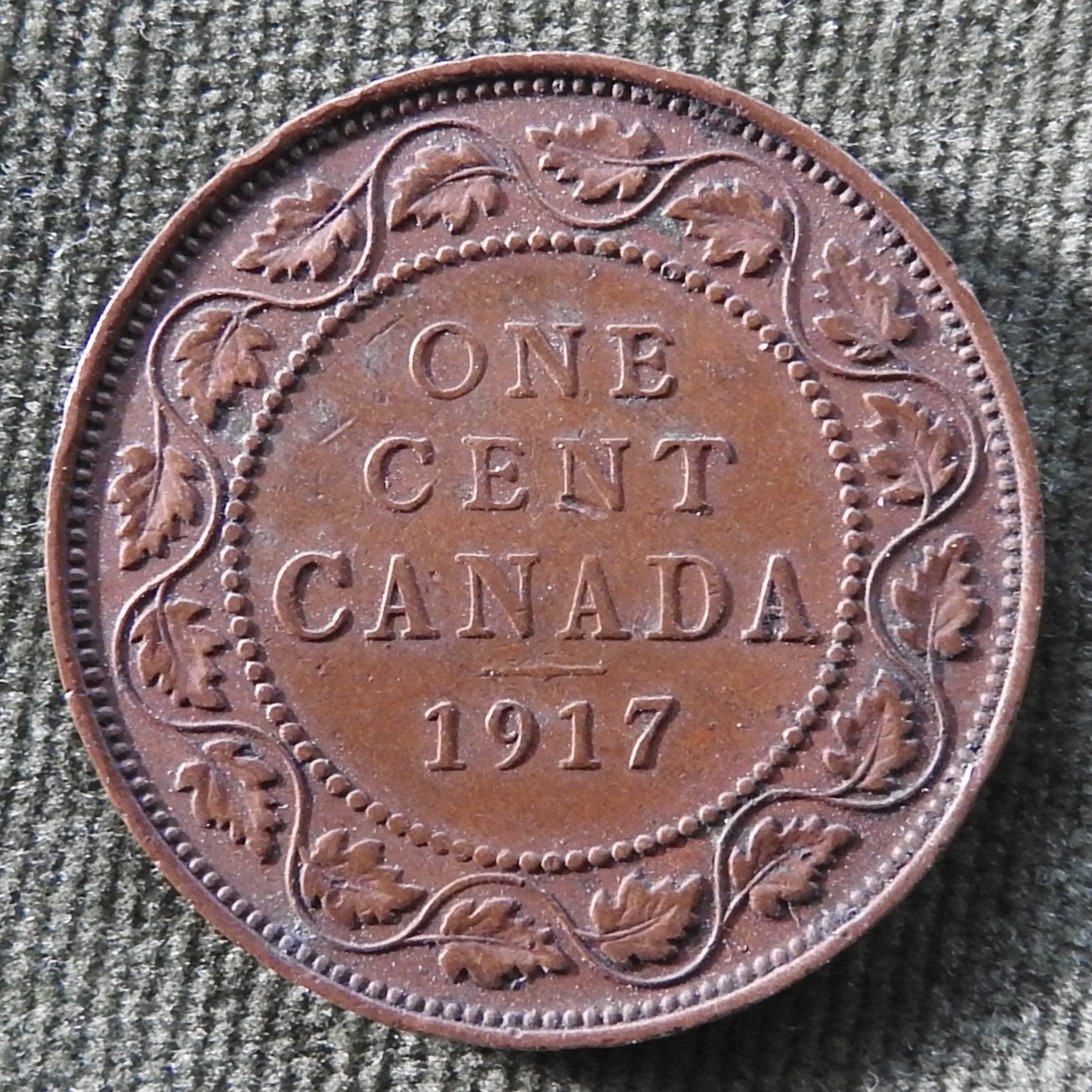 Canada 1917 1 Cent King George V Coin