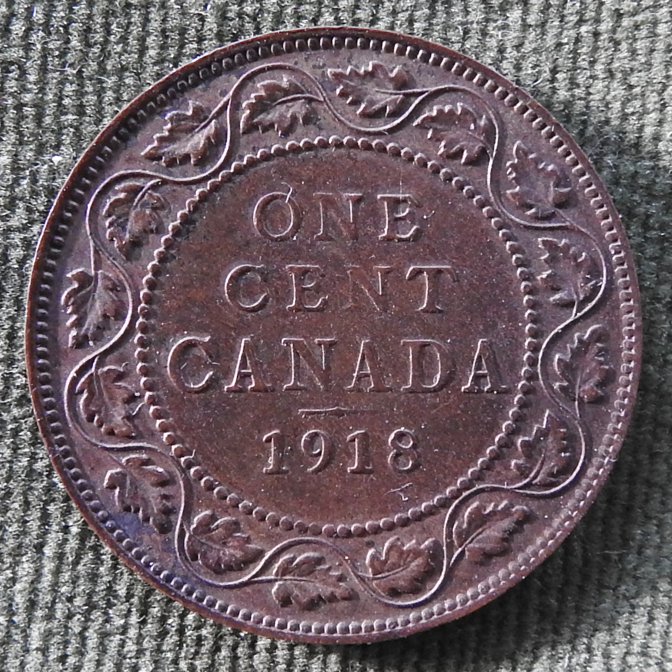 Canada 1918 1 Cent King George V Coin