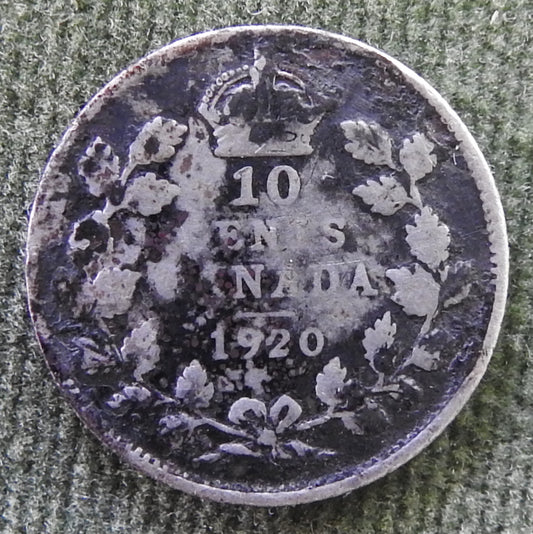 Canada 1920 10 Cent King George V Coin