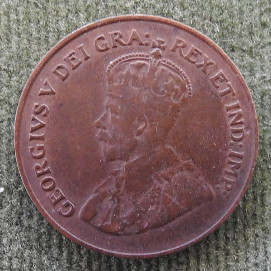 Canada 1920 1 Cent Maple Leaf King George V Coin