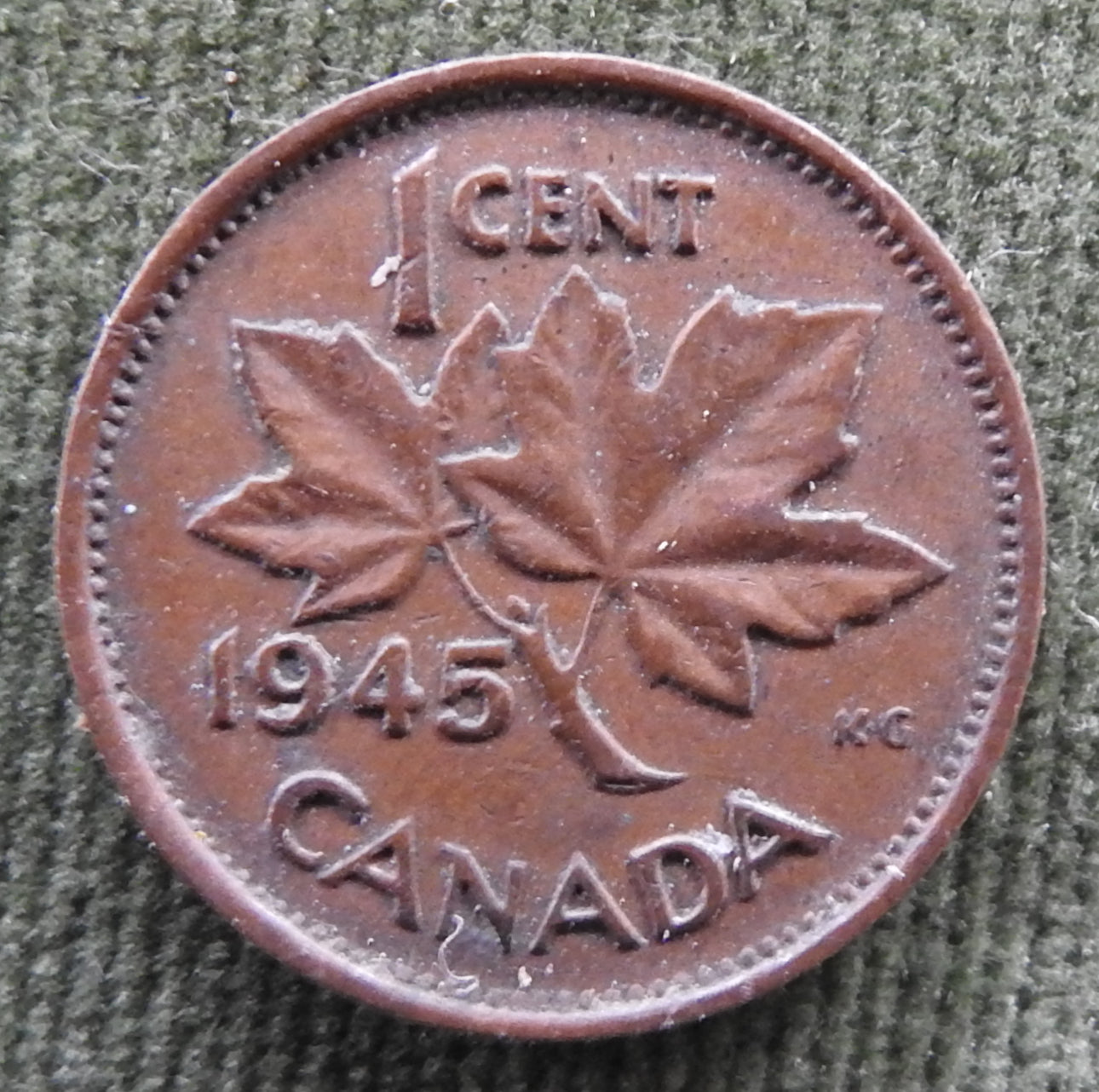 Canada 1945 1 Cent King George VI Coin