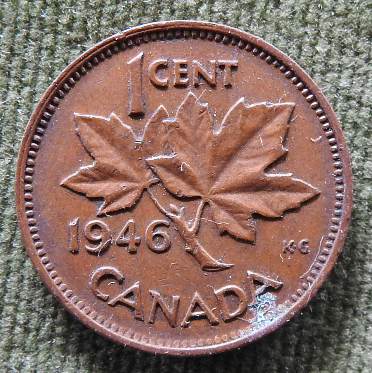 Canada 1946 1 Cent King George VI Coin