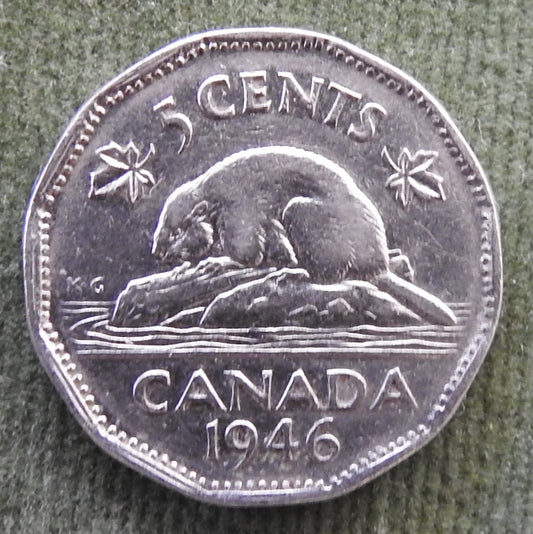 Canada 1946 5 Cent King George VI Coin