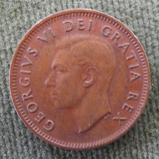 Canada 1950 1 Cent Maple Leaf King George VI Coin