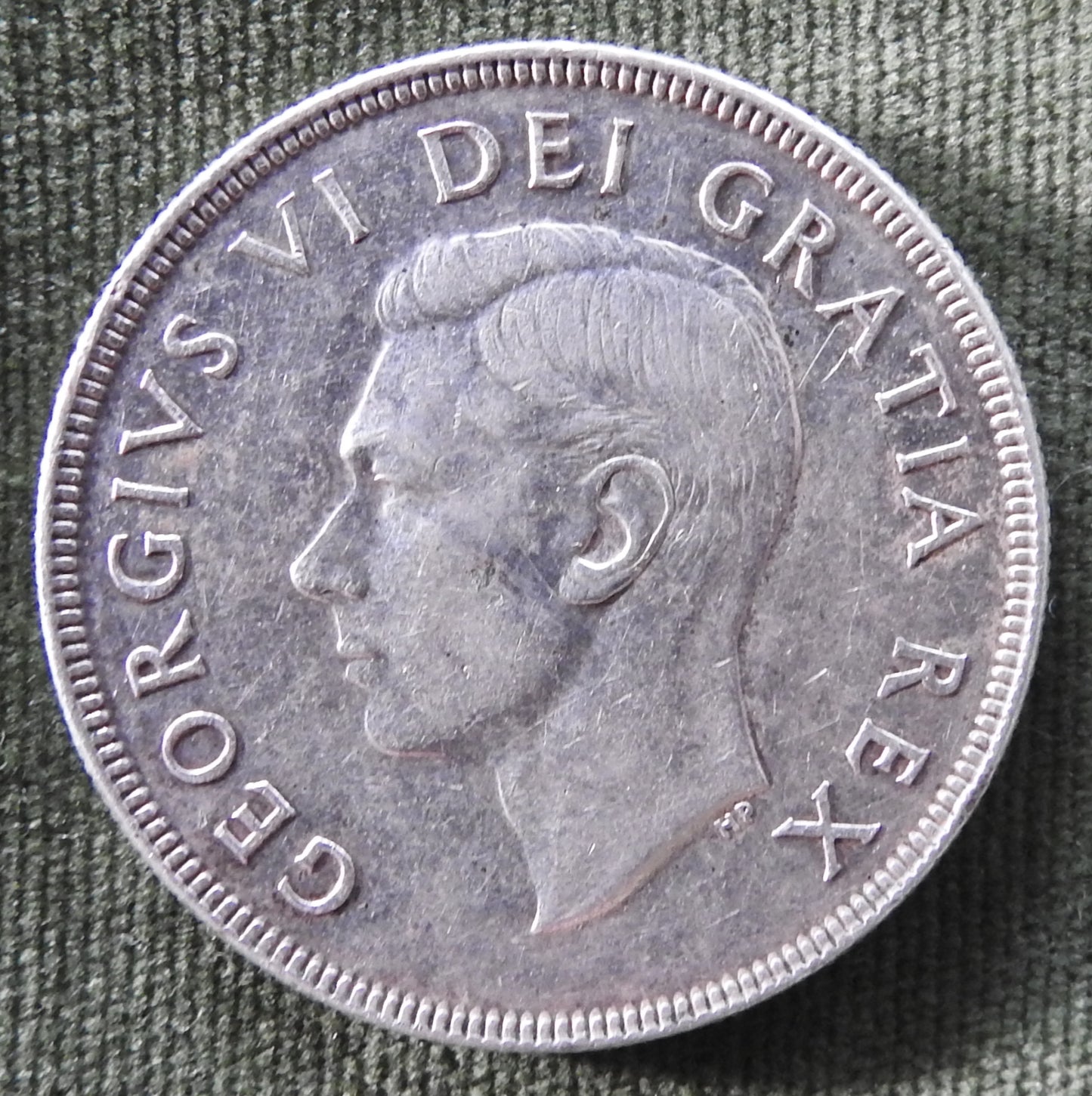 Canada 1950 1 Dollar Voyageur King George VI Silver Coin