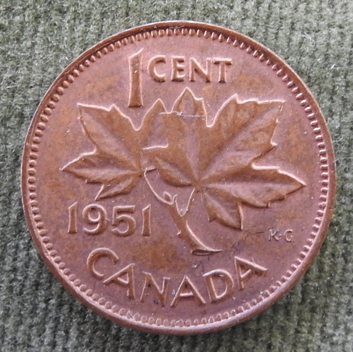 Canada 1951 1 Cent King George VI Coin