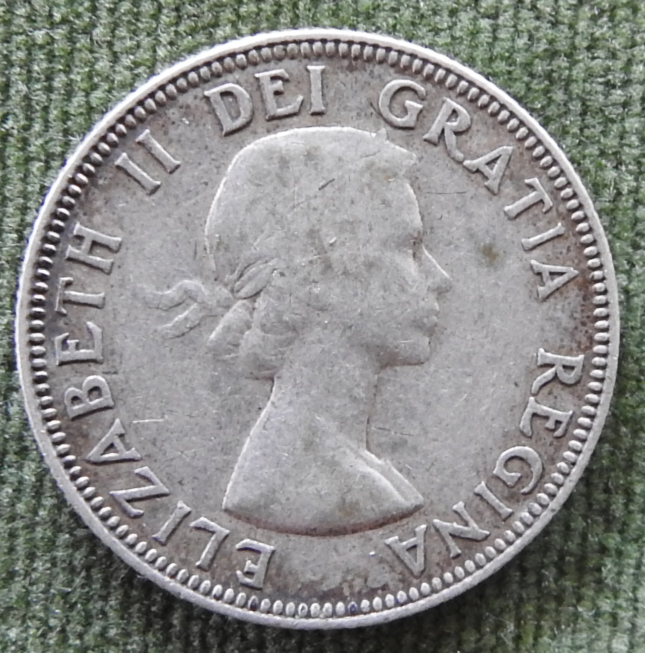 Canada 1953 25 Cent Silver Queen Elizabeth II Coin