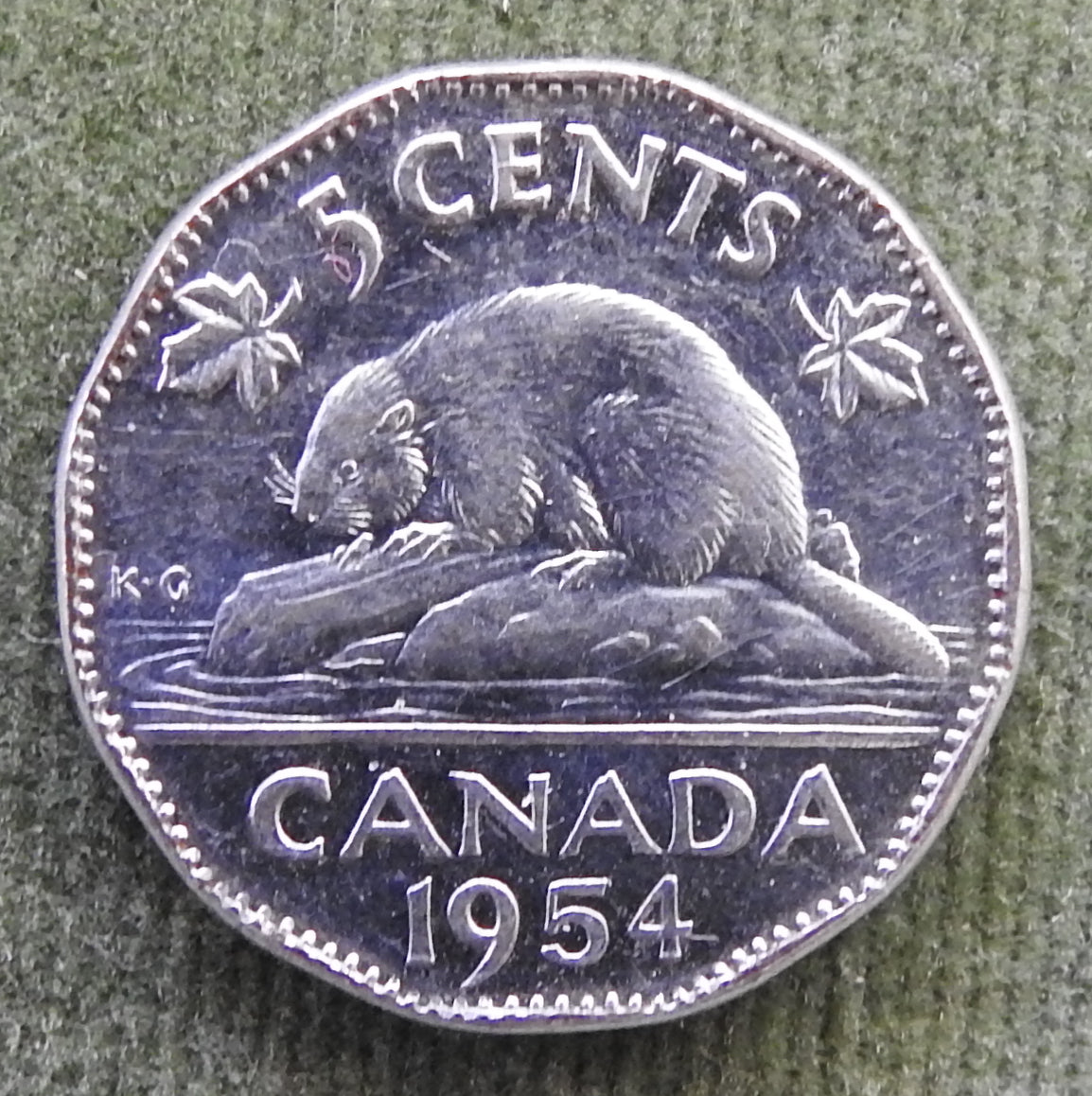 Canada 1954 5 Cent Queen Elizabeth II Coin