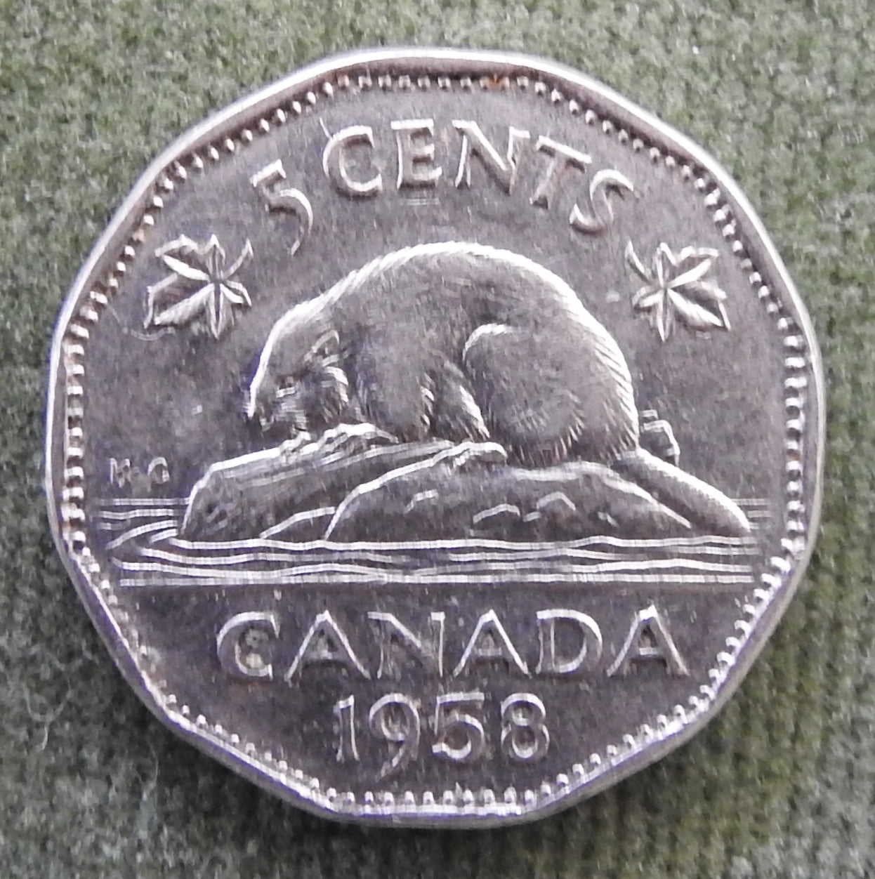 Canada 1958 5 Cent Queen Elizabeth II Coin
