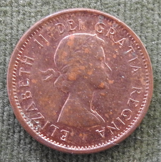 Canada 1962 1 Cent Maple Leaf Queen Elizabeth II Coin
