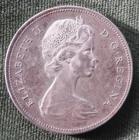 Canada 1965 1 Dollar Voyageur Queen Elizabeth II Silver Coin