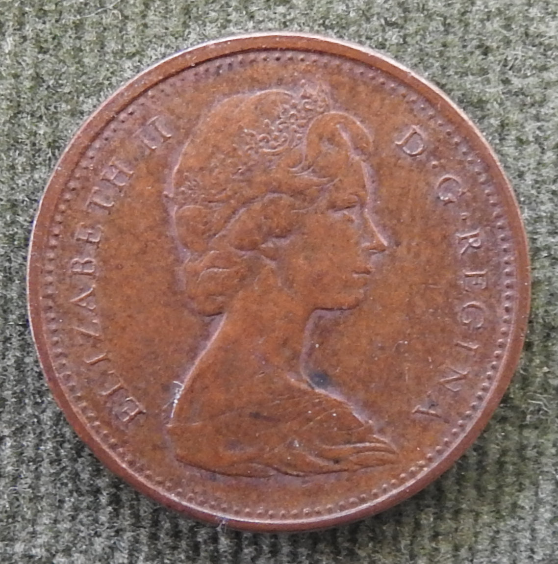 Canada 1966 1 Cent Maple Leaf Queen Elizabeth II Coin