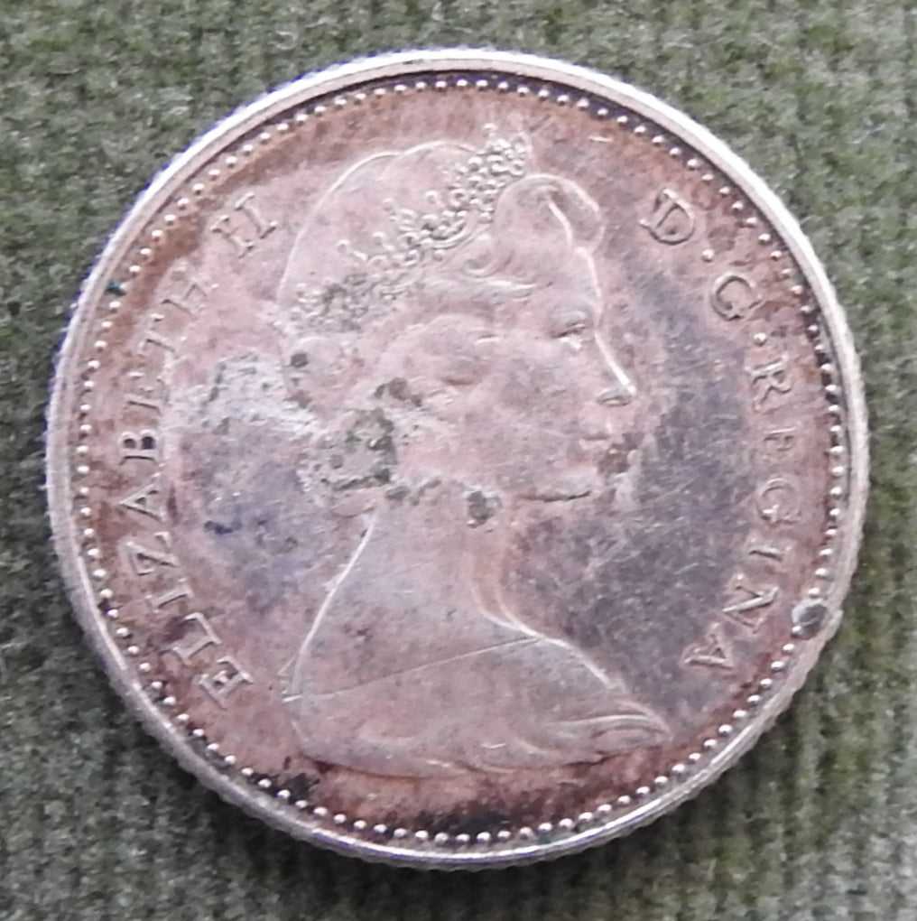 Canada 1967 10 Cent Confederation Queen Elizabeth II Silver Coin - 1867 to 1967