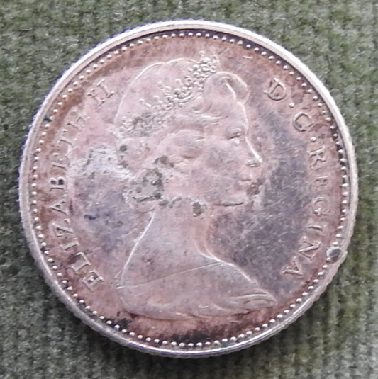 Canada 1967 10 Cent Confederation Queen Elizabeth II Silver Coin - 1867 to 1967