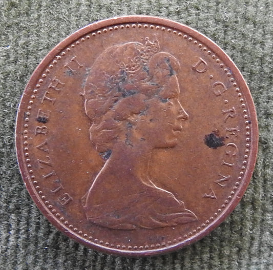 Canada 1969 1 Cent Coin Queen Elizabeth II Maple Twig