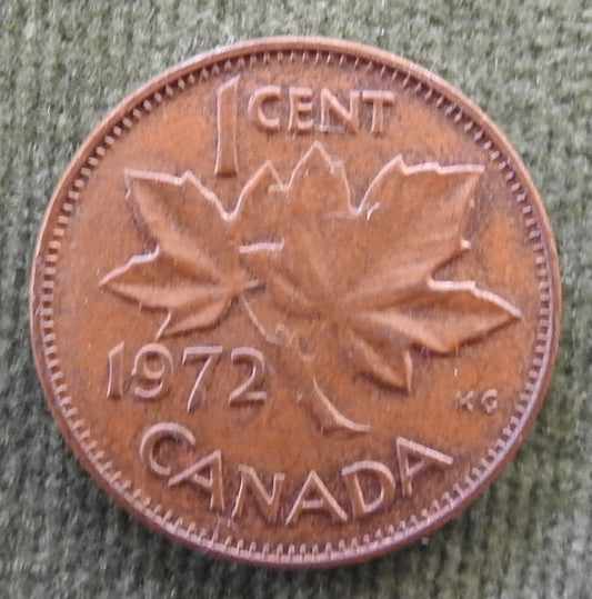 Canada 1972 1 Cent Maple Twig Queen Elizabeth II Coin