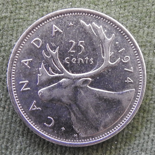 Canada 1974 25 Cent Queen Elizabeth II Coin - Circulated