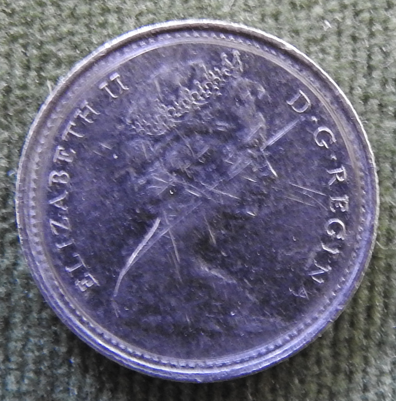 Canada 1977 10 Cent Bluenose Under Sail Queen Elizabeth II Coin