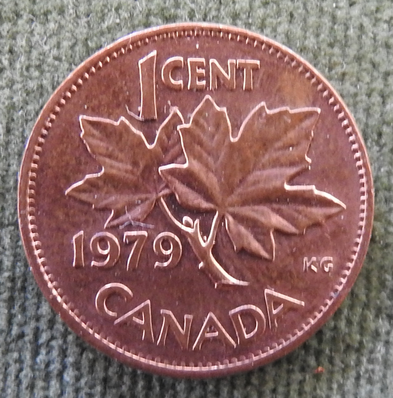 Canada 1979 1 Cent Maple Leaf Queen Elizabeth II Coin