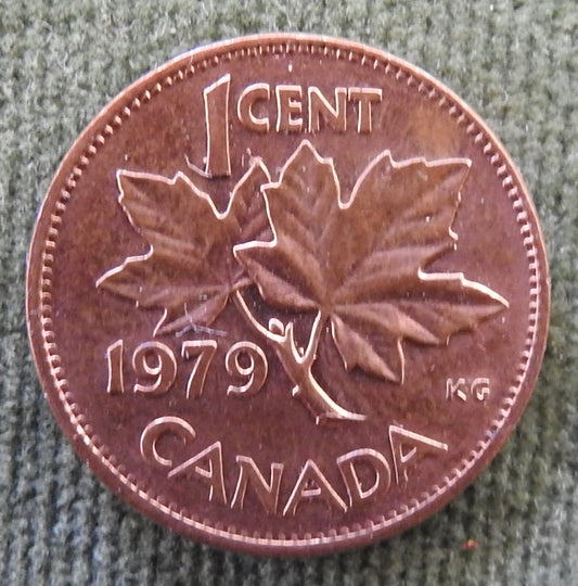 Canada 1979 1 Cent Maple Leaf Queen Elizabeth II Coin