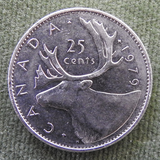 Canada 1979 25 Cent Caribou Queen Elizabeth II Coin