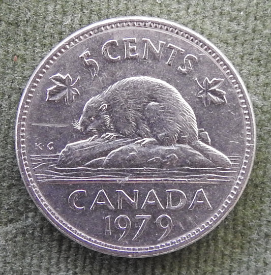 Canada 1979 5 Cent Coin Queen Elizabeth II North American Beaver