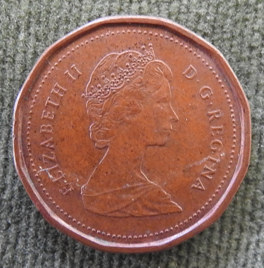 Canada 1987 1 Cent Maple Leaf Queen Elizabeth II Coin