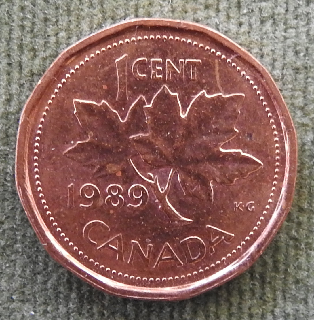 Canada 1989 1 Cent Queen Elizabeth II Coin