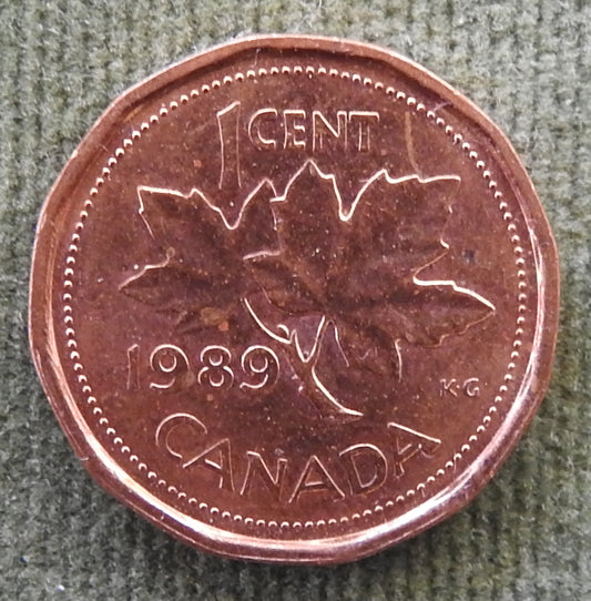 Canada 1989 1 Cent Queen Elizabeth II Coin