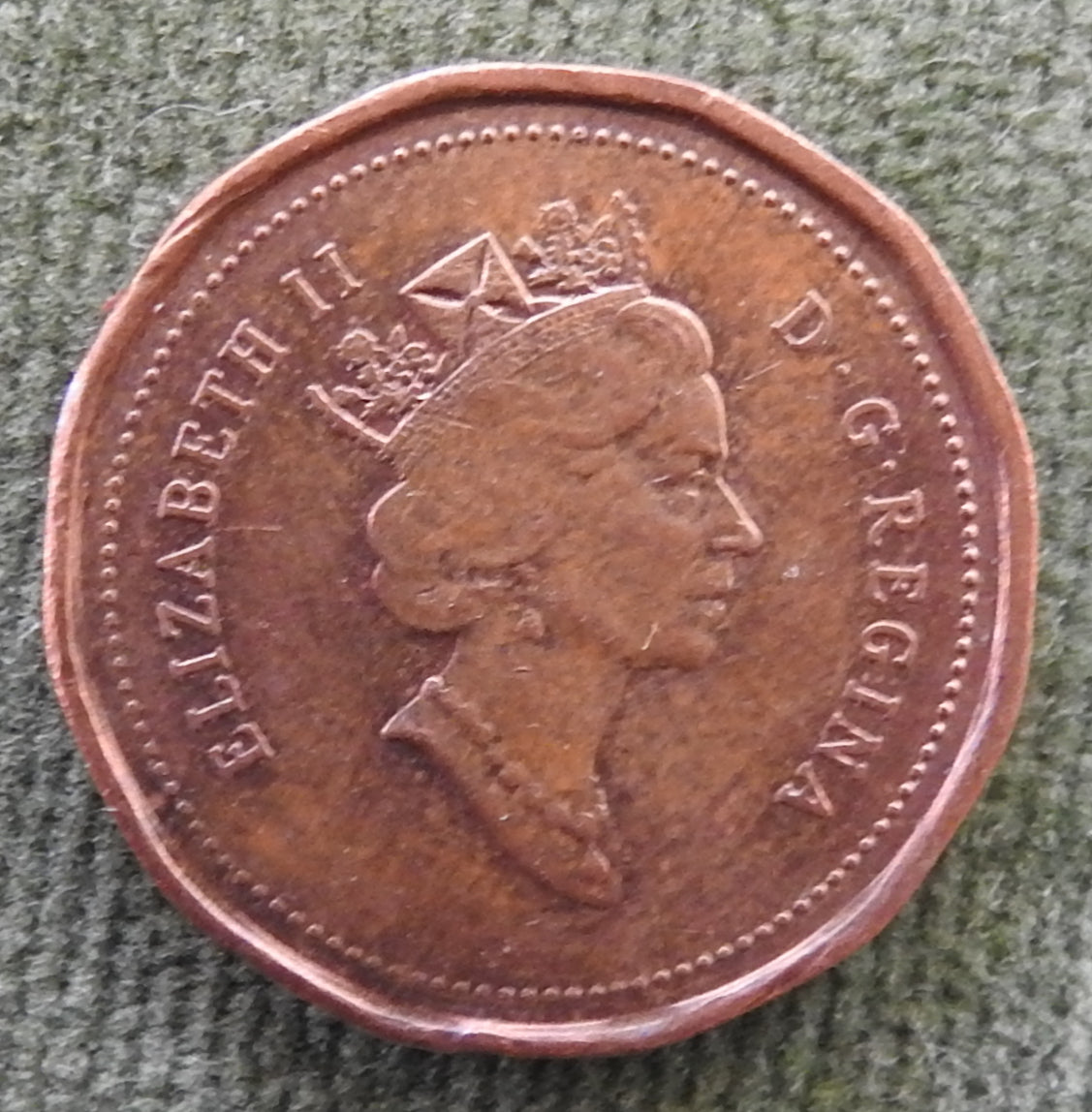 Canada 1992 1 Cent Commemorative Queen Elizabeth II Coin