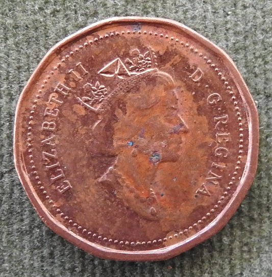 Canada 1994 1 Cent Maple Leaf Queen Elizabeth II Coin