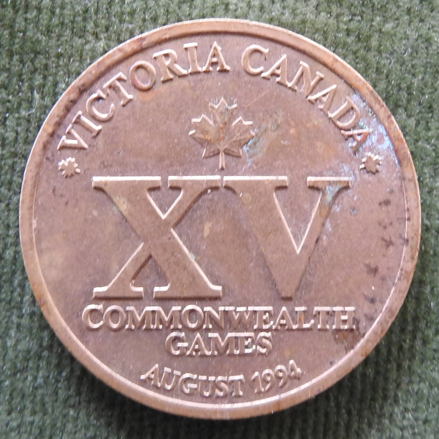 Victoria Canada XV Commonwealth Games August 1994 Medallion - Sunday Telegraph