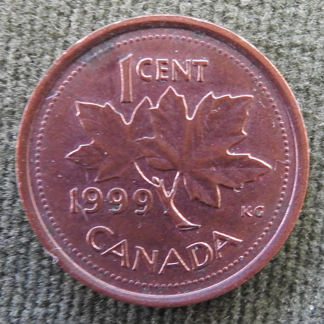 Canada 1999 1 Cent Maple Leaf Queen Elizabeth II Coin