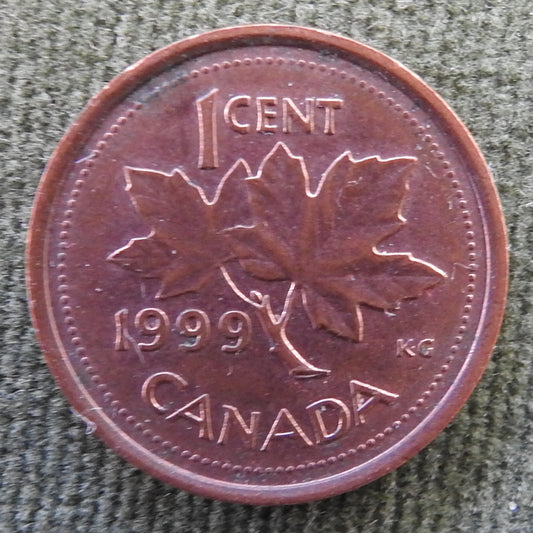 Canada 1999 1 Cent Maple Leaf Queen Elizabeth II Coin