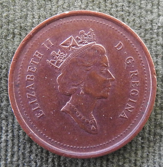 Canada 1999 1 Cent Maple Leaf Queen Elizabeth II Coin