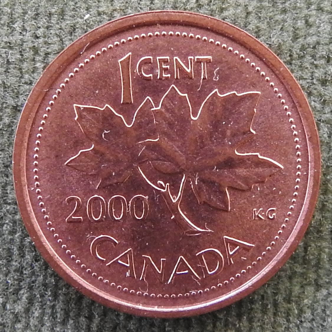 Canada 2000 1 Cent Maple Leaf Queen Elizabeth II Coin