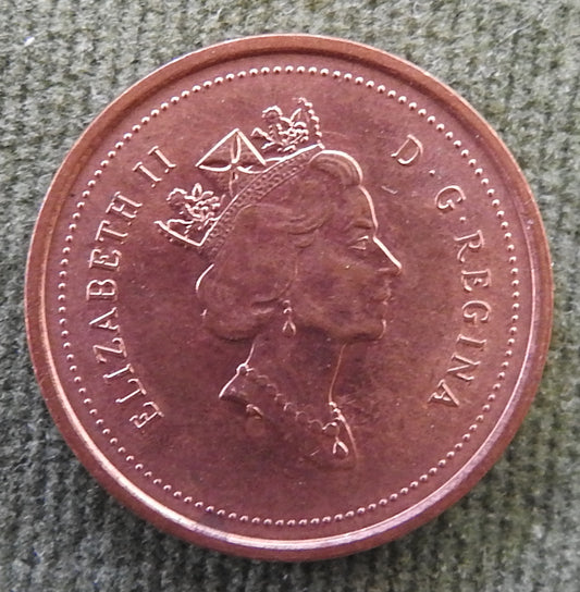 Canada 2000 1 Cent Maple Leaf Queen Elizabeth II Coin
