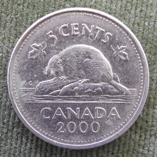 Canada 2000 5 Cent Queen Elizabeth II Coin - Circulated