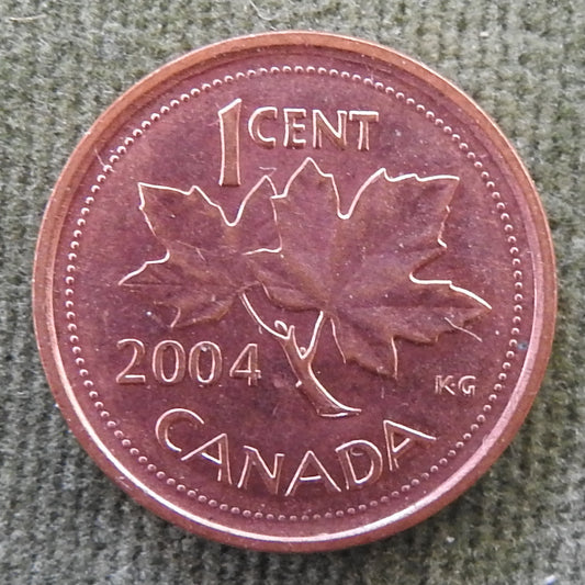 Canada 2004 1 Cent Coin Queen Elizabeth II Maple Twig