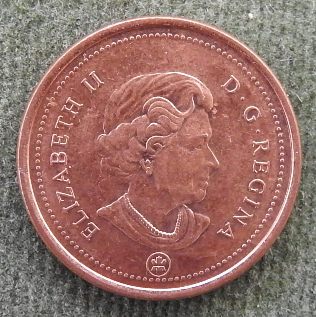 Canada 2007 1 Cent Maple Leaf Queen Elizabeth II Coin
