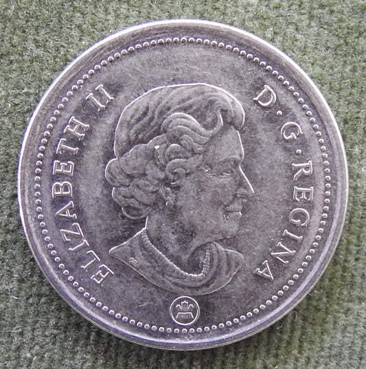 Canada 2008 25 Cent Caribou Queen Elizabeth II Coin