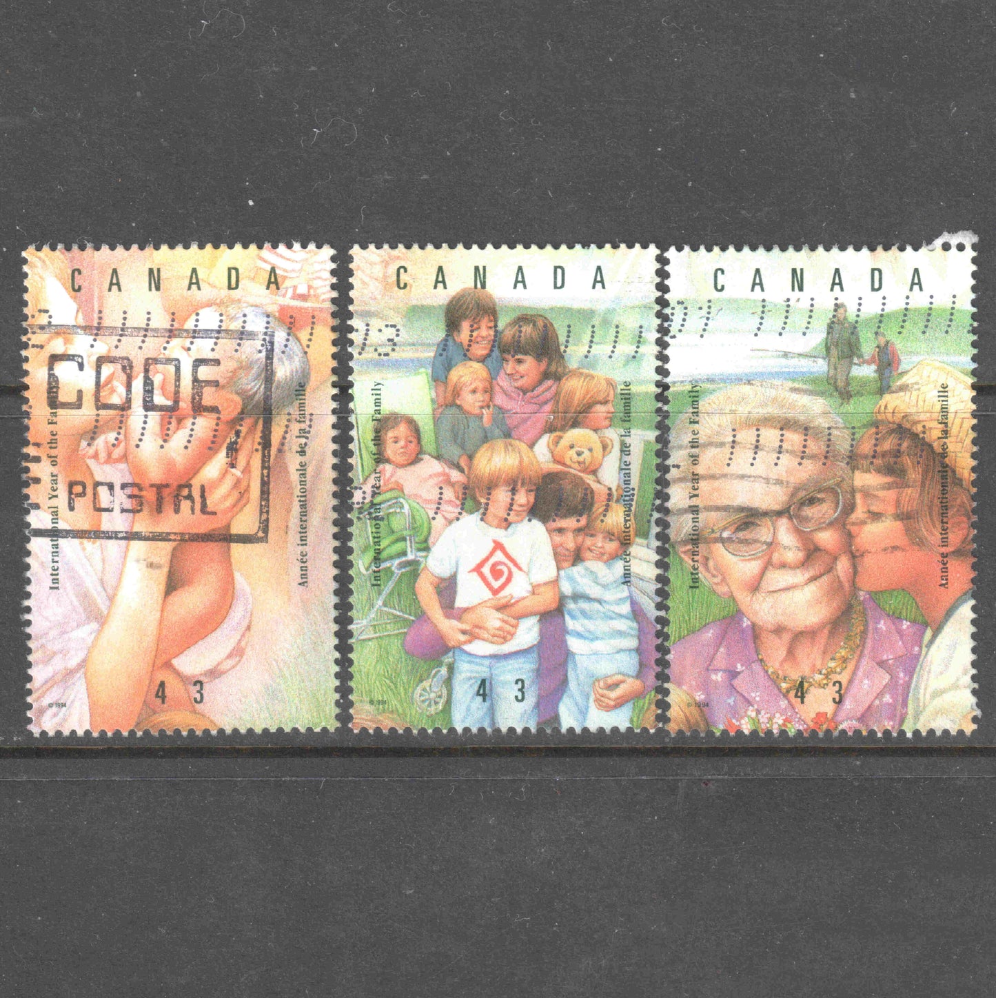 Canada 1994 43 Cent Multicoloured International Year of the Family Stamp Group - Perfin:14x14.5