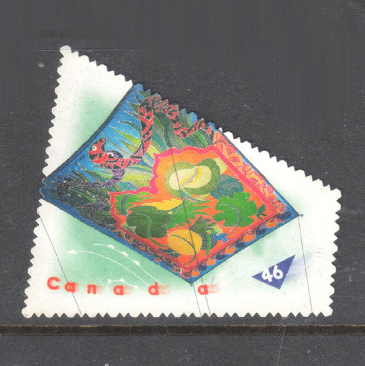 Canada 1999 46 Cent Multicoloured Stamp Collecting Month - Kites Stamp - Perfin: Rouletted