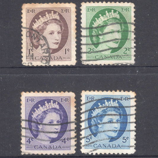 Canada 1954 QEII Stamp Group of 4- Perf:12