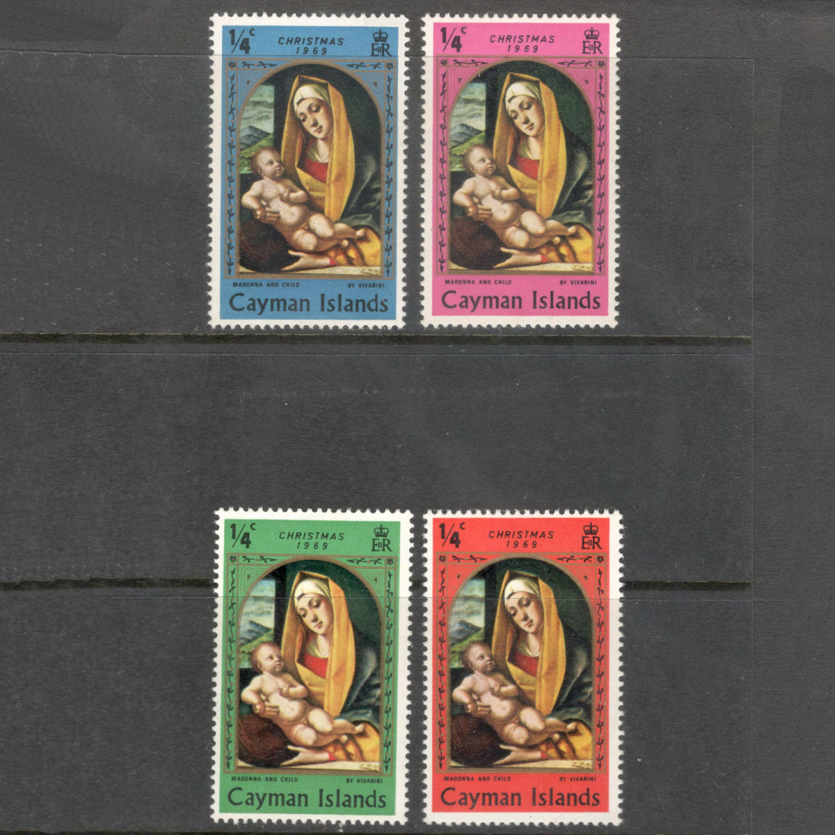 Cayman Islands 1970 1/4 Cent Multicoloured Easter Paintings Stamp Set - Perfin 14.0