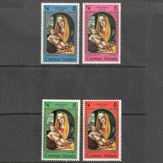 Cayman Islands 1970 1/4 Cent Multicoloured Easter Paintings Stamp Set - Perfin 14.0