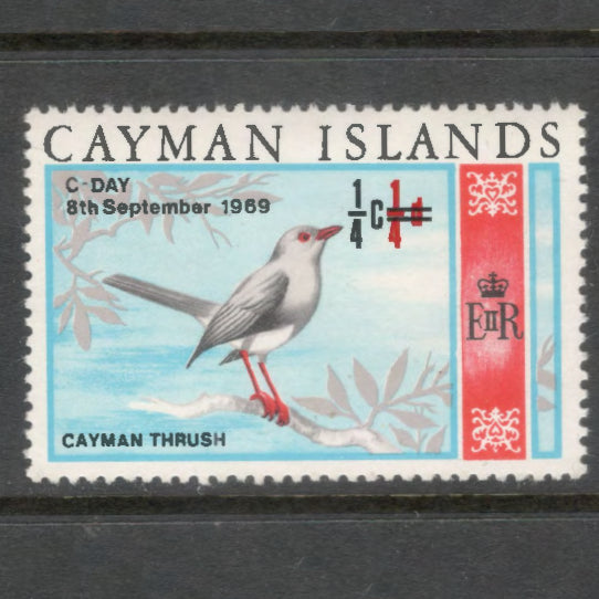 Cayman Islands 1969 1/4 Cent Multicoloured Local Motives Stamp - Perfin 14.0